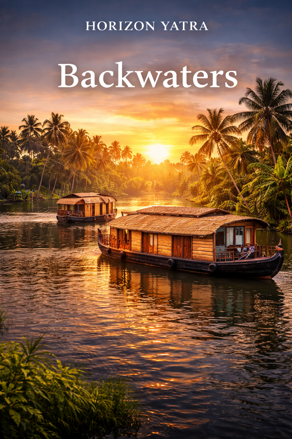 Golden evening on Kerala backwaters